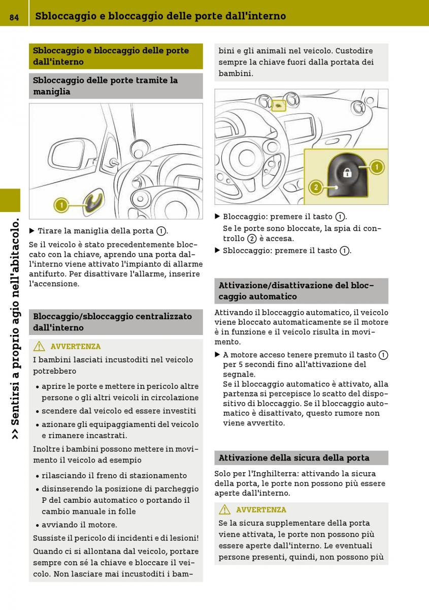 Smart Fortwo III 3 manuale del proprietario / page 86