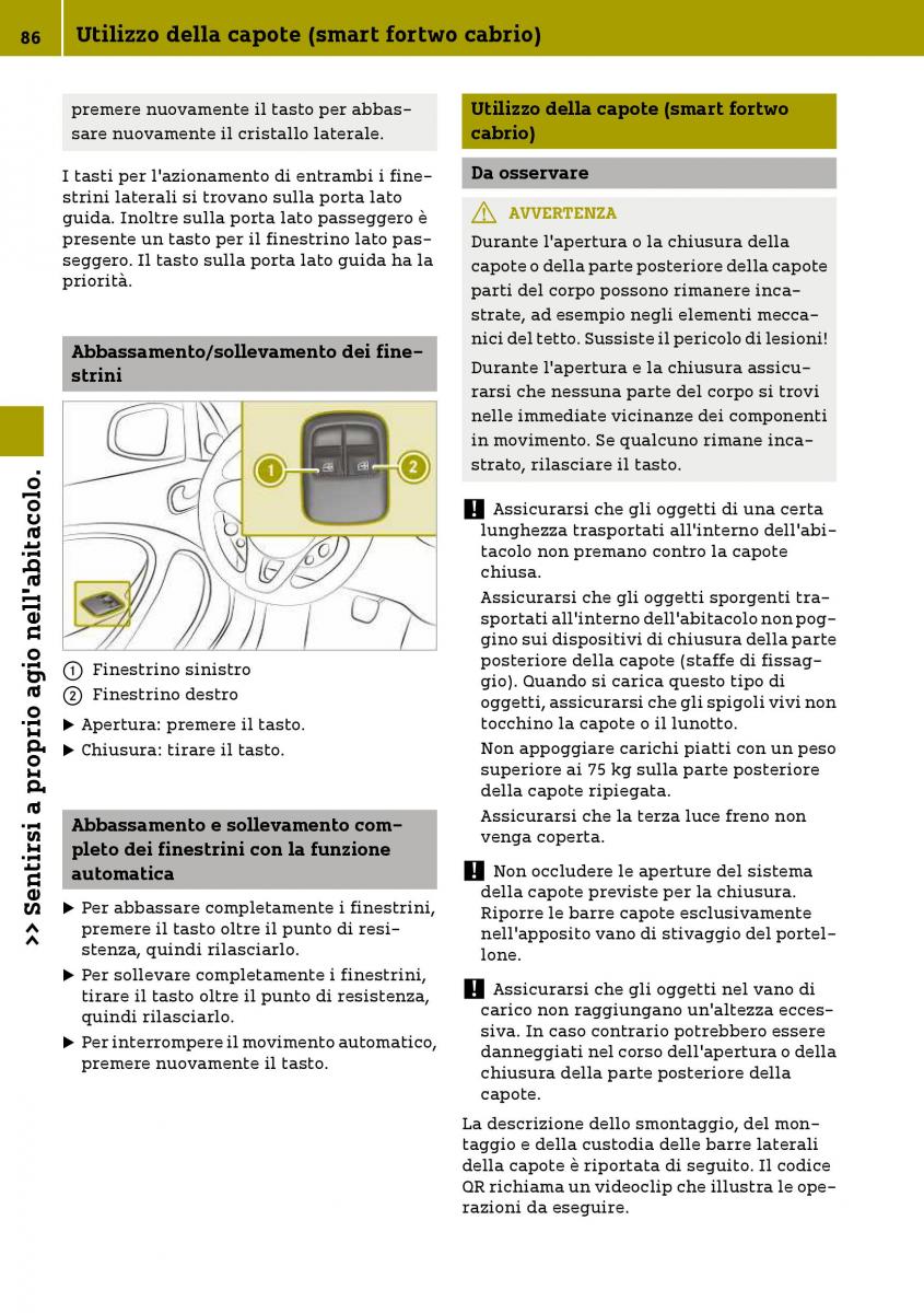 Smart Fortwo III 3 manuale del proprietario / page 88