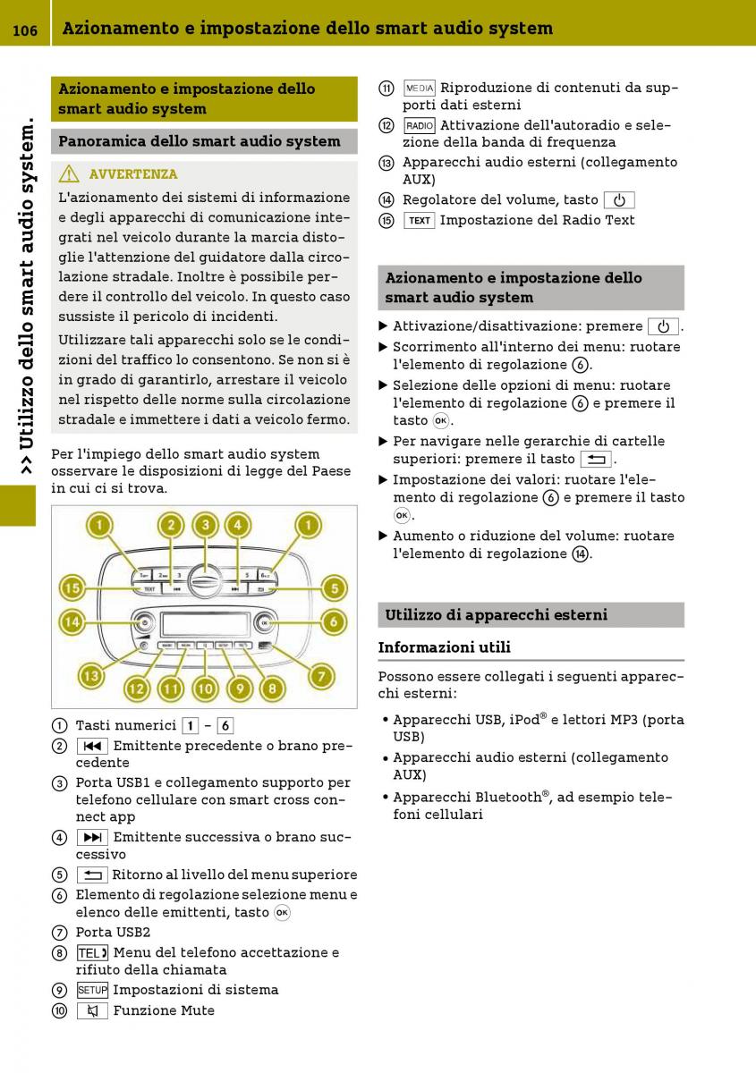 Smart Fortwo III 3 manuale del proprietario / page 108