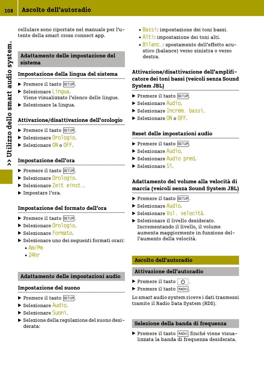 Smart Fortwo III 3 manuale del proprietario / page 110