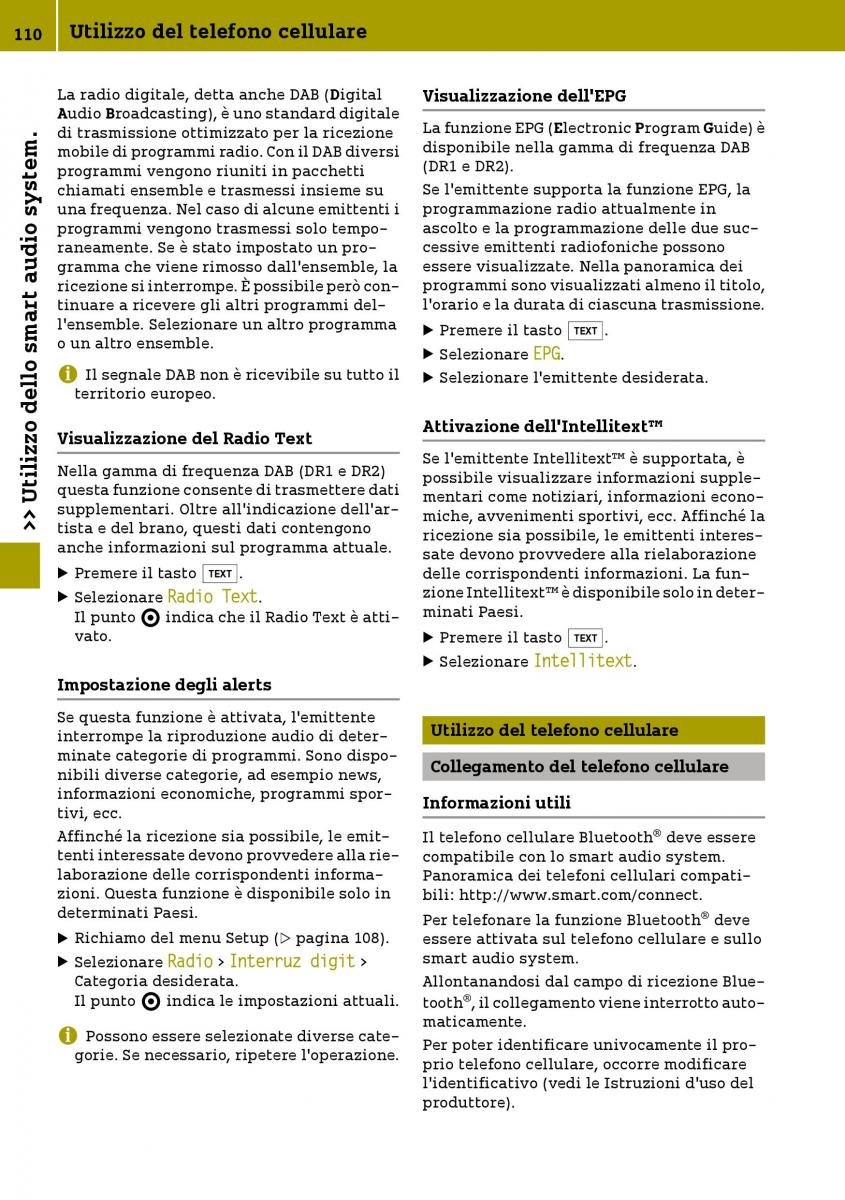 Smart Fortwo III 3 manuale del proprietario / page 112