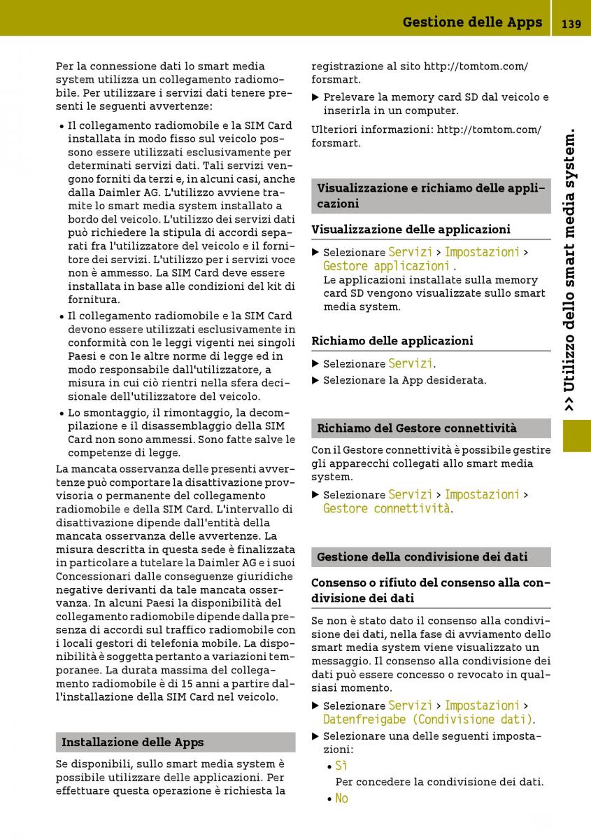 Smart Fortwo III 3 manuale del proprietario / page 141