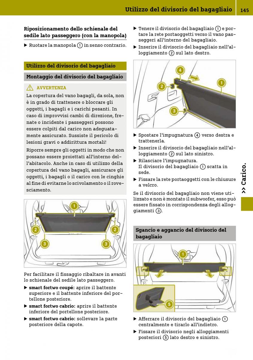 Smart Fortwo III 3 manuale del proprietario / page 147