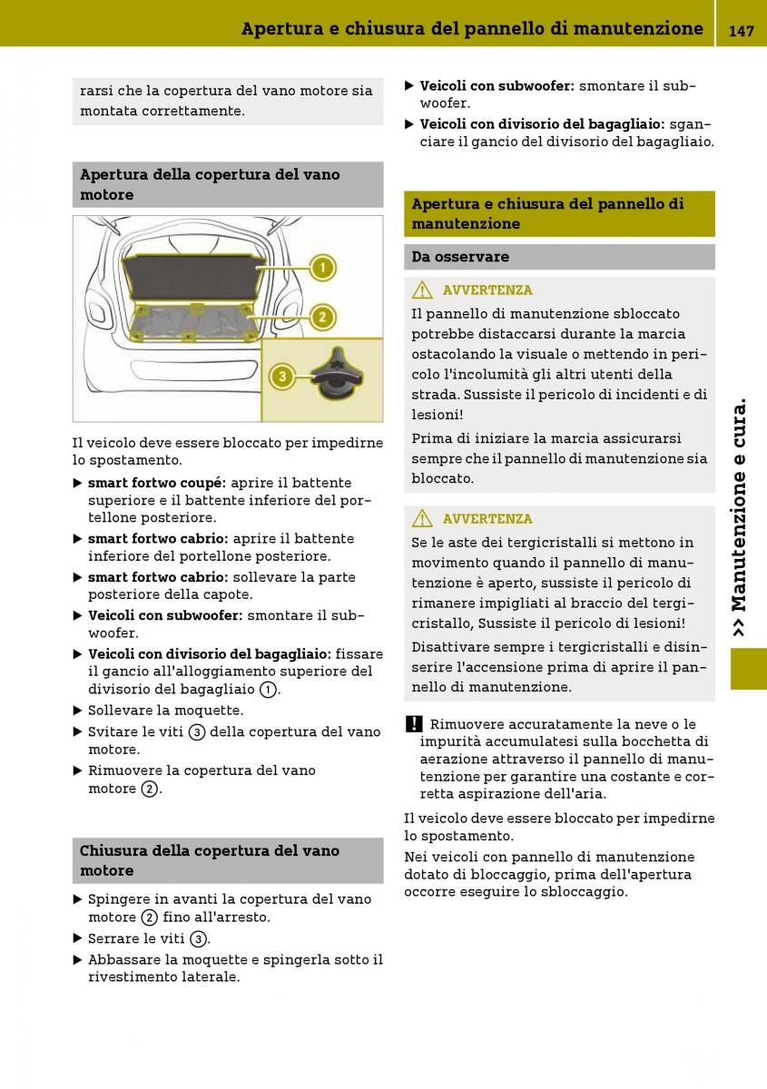 Smart Fortwo III 3 manuale del proprietario / page 149