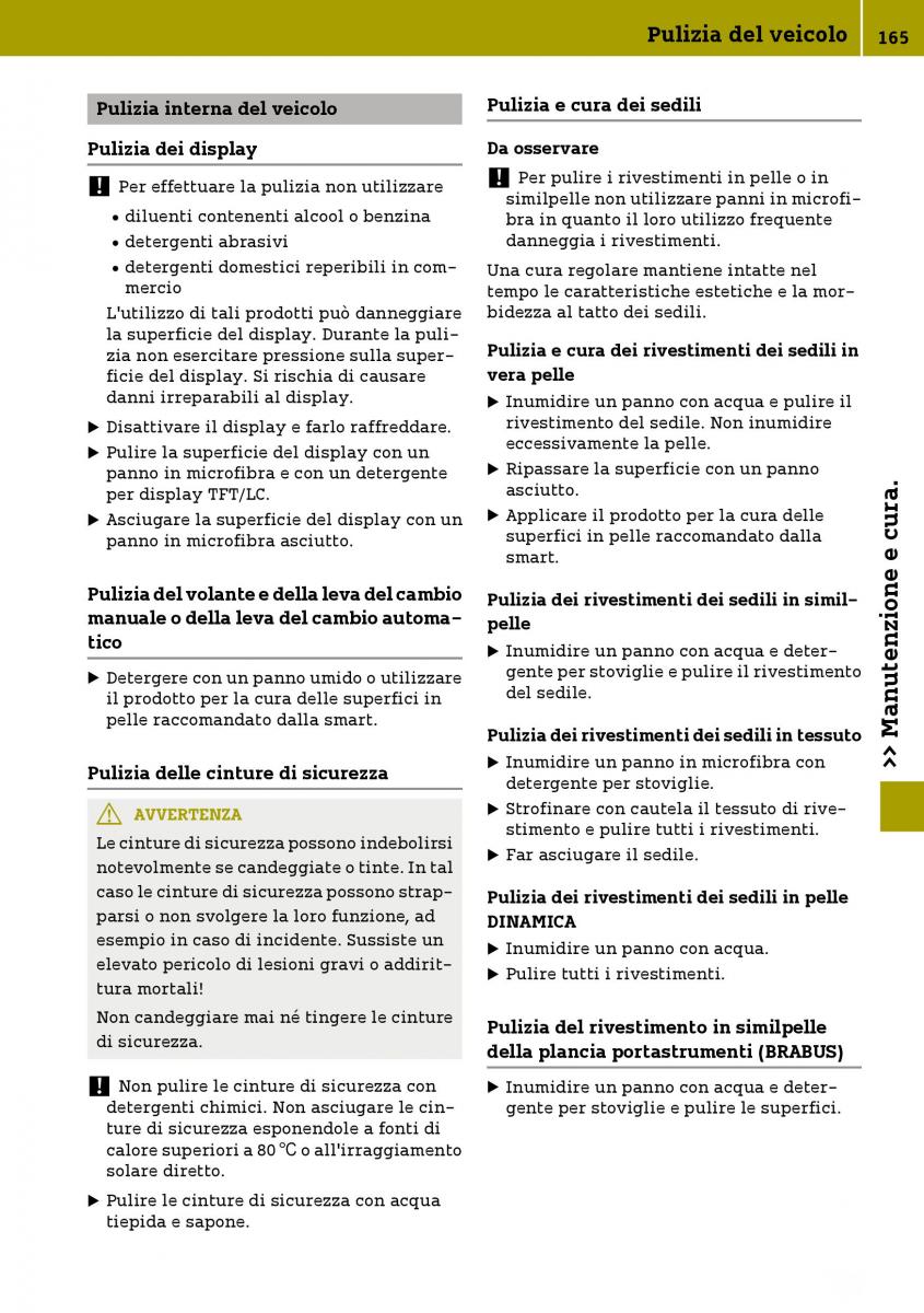 Smart Fortwo III 3 manuale del proprietario / page 167