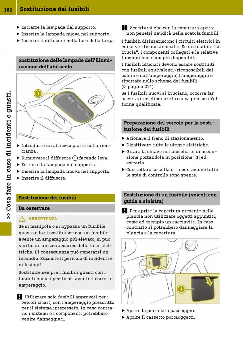 Smart Fortwo III 3 manuale del proprietario / page 184