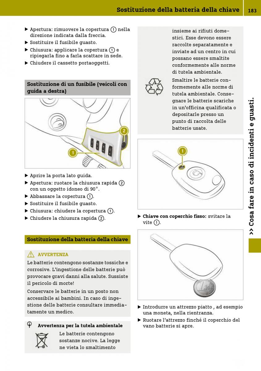 Smart Fortwo III 3 manuale del proprietario / page 185