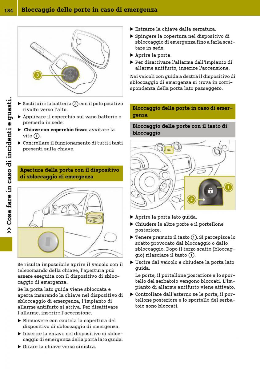 Smart Fortwo III 3 manuale del proprietario / page 186