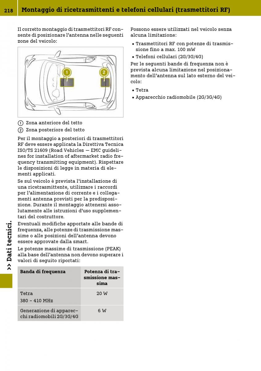 Smart Fortwo III 3 manuale del proprietario / page 220