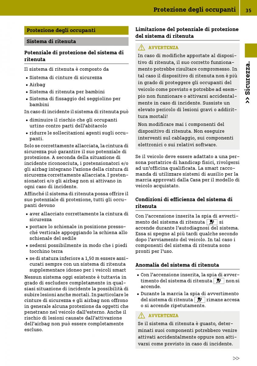 Smart Fortwo III 3 manuale del proprietario / page 37