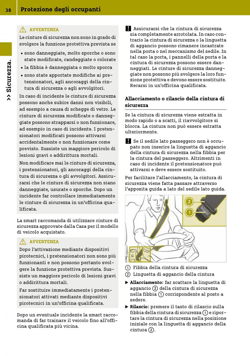 Smart Fortwo III 3 manuale del proprietario / page 40