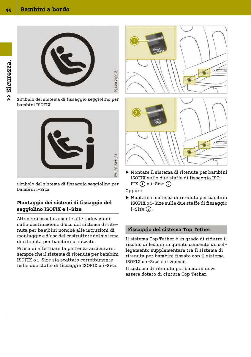 Smart Fortwo III 3 manuale del proprietario / page 46