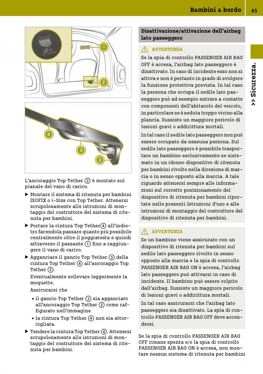 Smart Fortwo III 3 manuale del proprietario / page 47