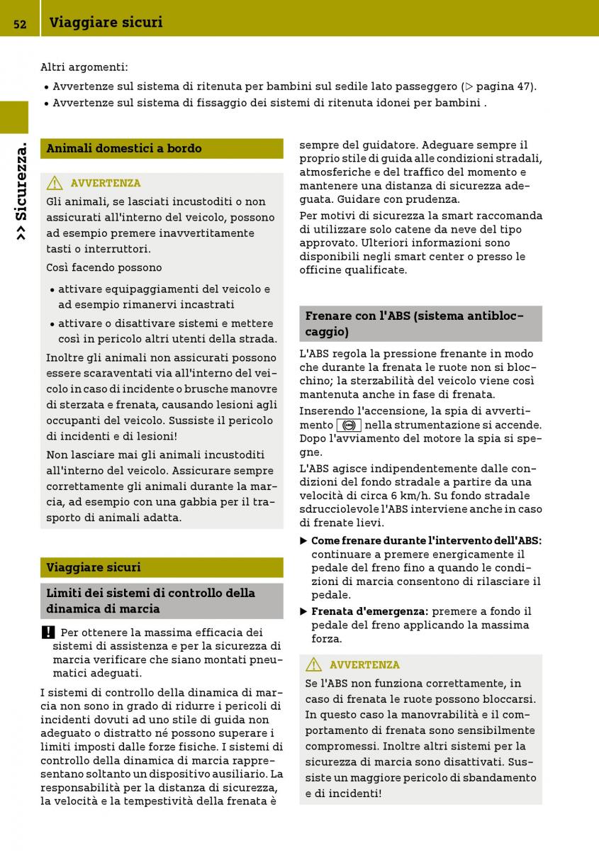 Smart Fortwo III 3 manuale del proprietario / page 54