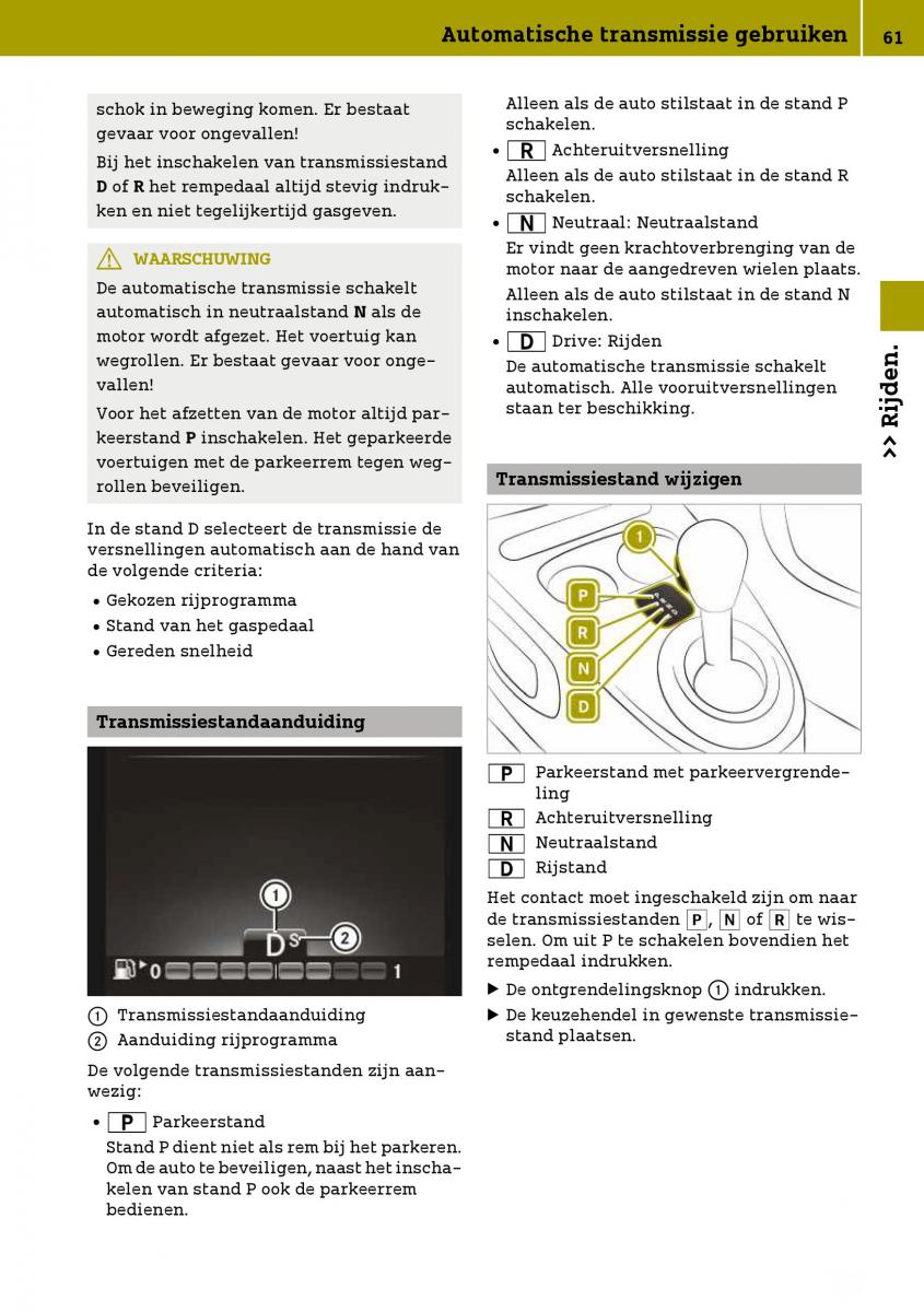 Smart Fortwo III 3 handleiding / page 63