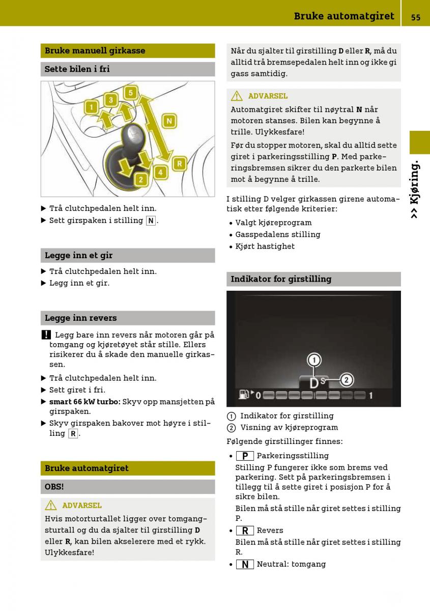 Smart Fortwo III 3 bruksanvisningen / page 57