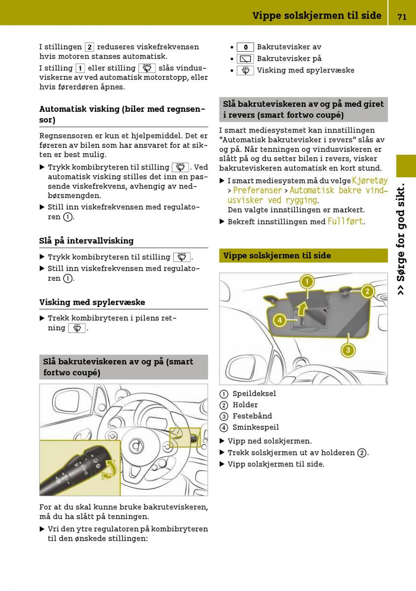 Smart Fortwo III 3 bruksanvisningen / page 73