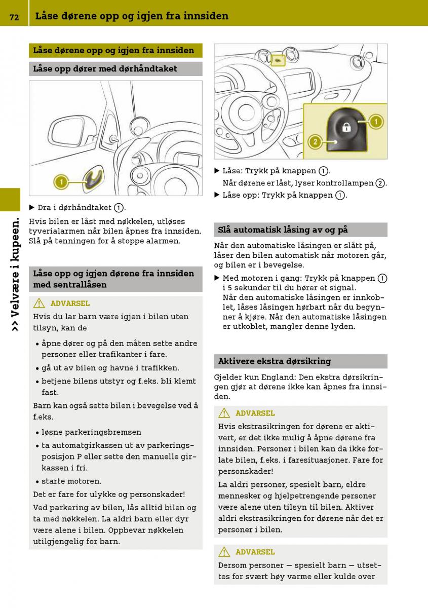 Smart Fortwo III 3 bruksanvisningen / page 74