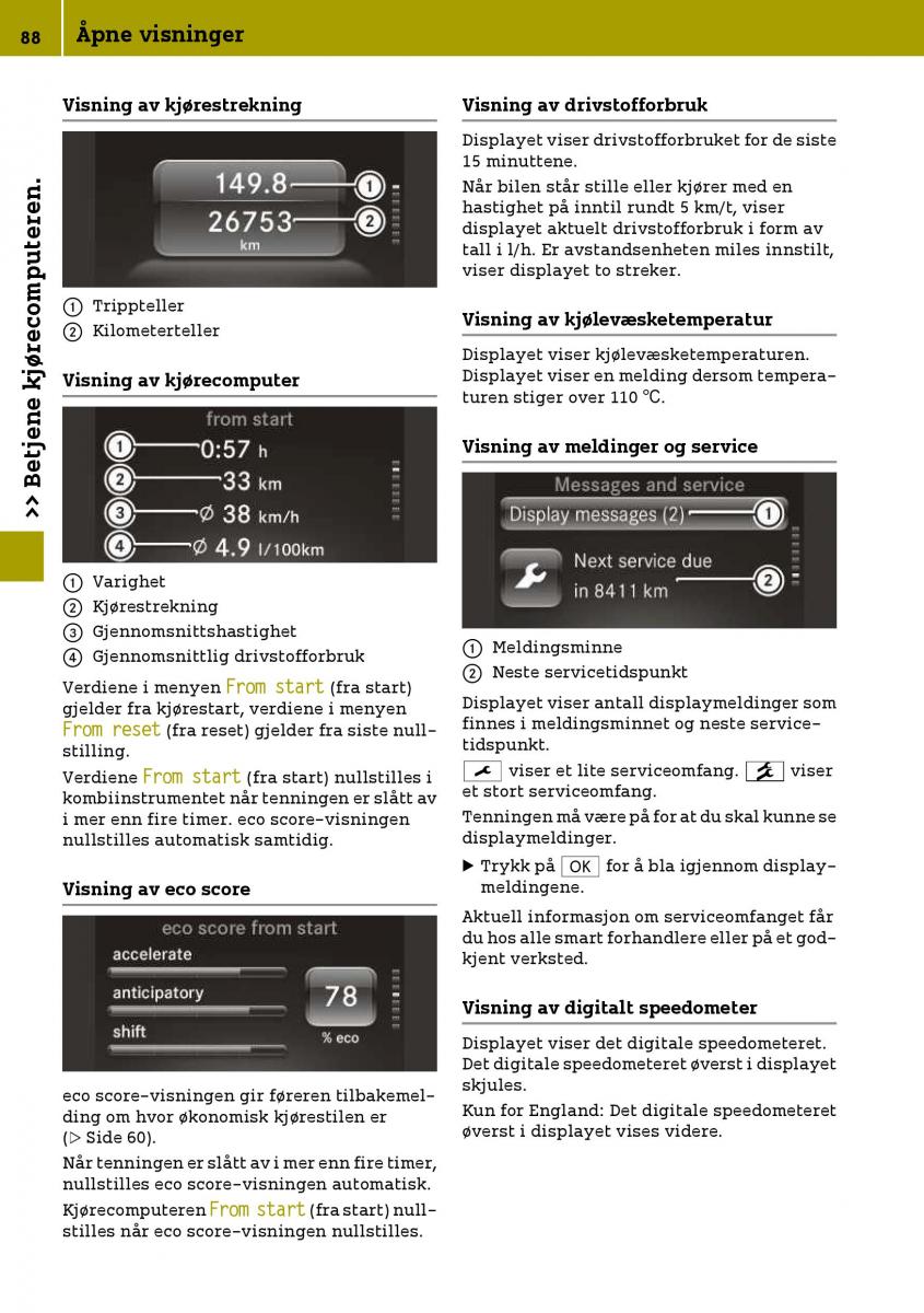 Smart Fortwo III 3 bruksanvisningen / page 90