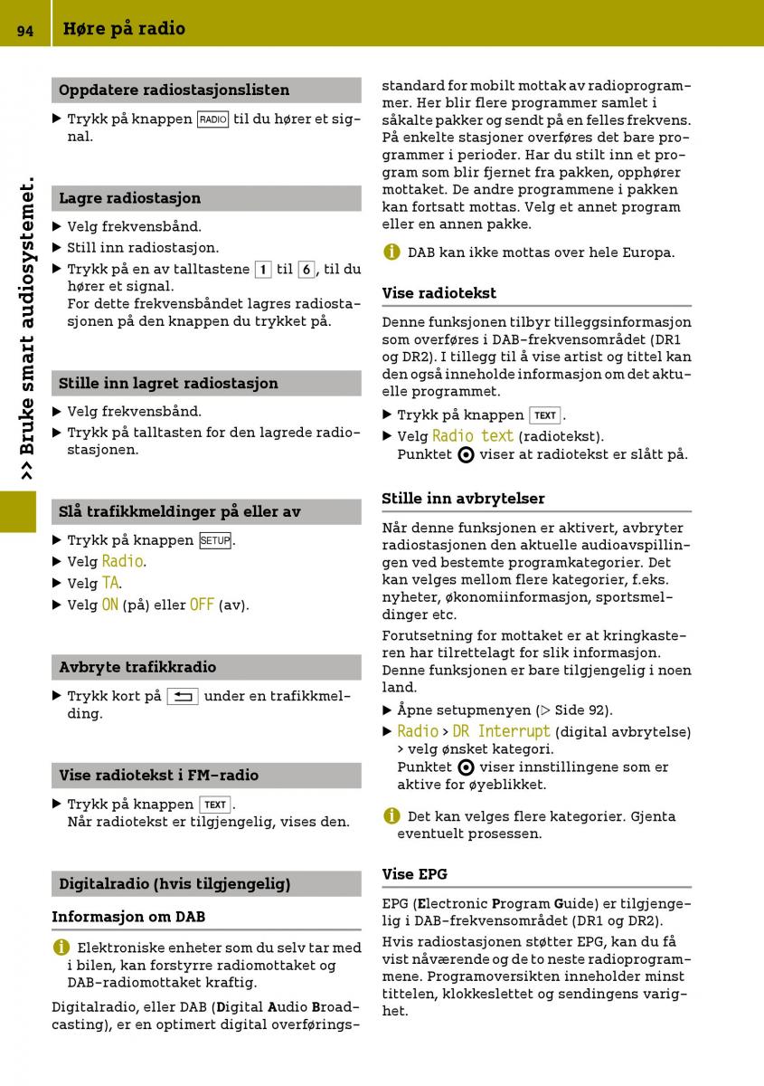 Smart Fortwo III 3 bruksanvisningen / page 96