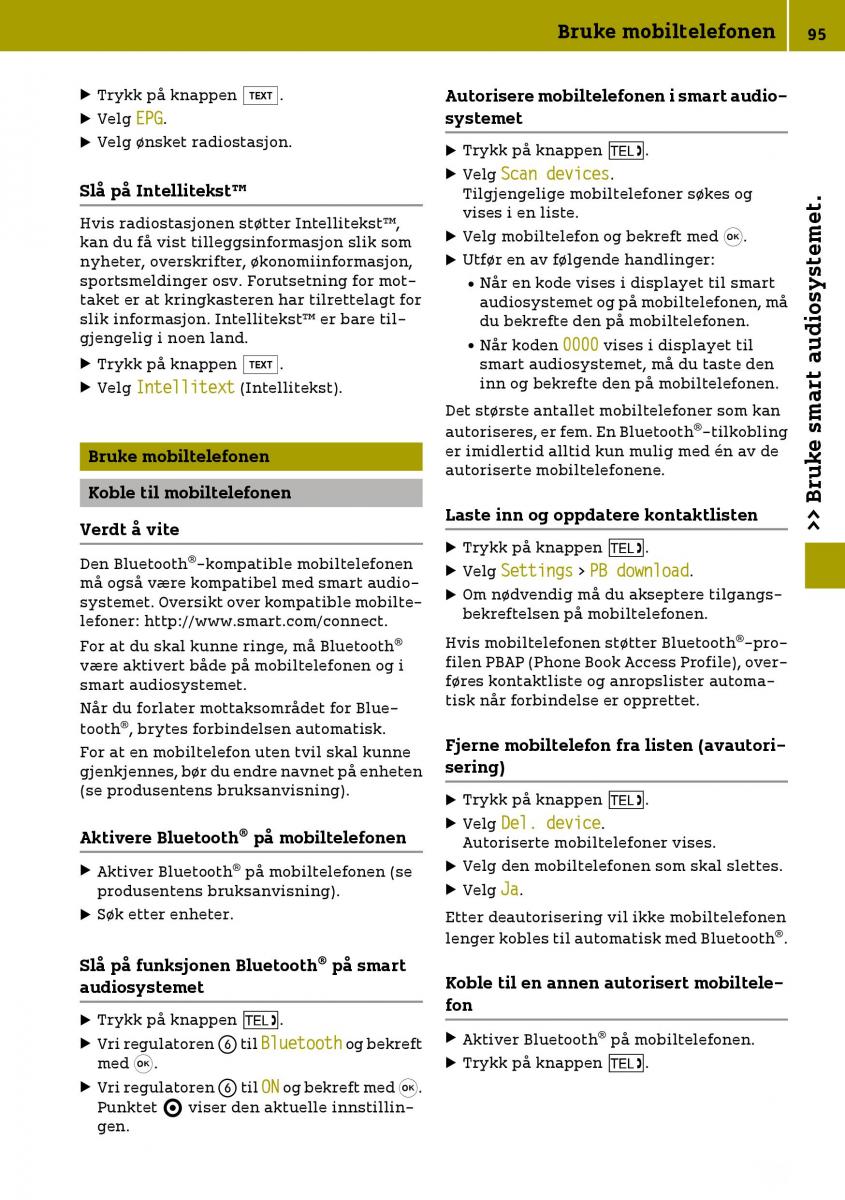 Smart Fortwo III 3 bruksanvisningen / page 97