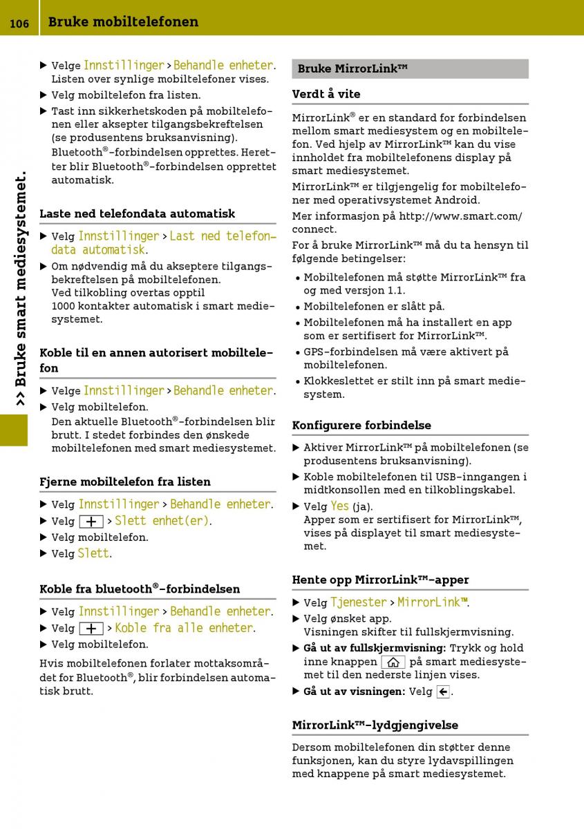 Smart Fortwo III 3 bruksanvisningen / page 108