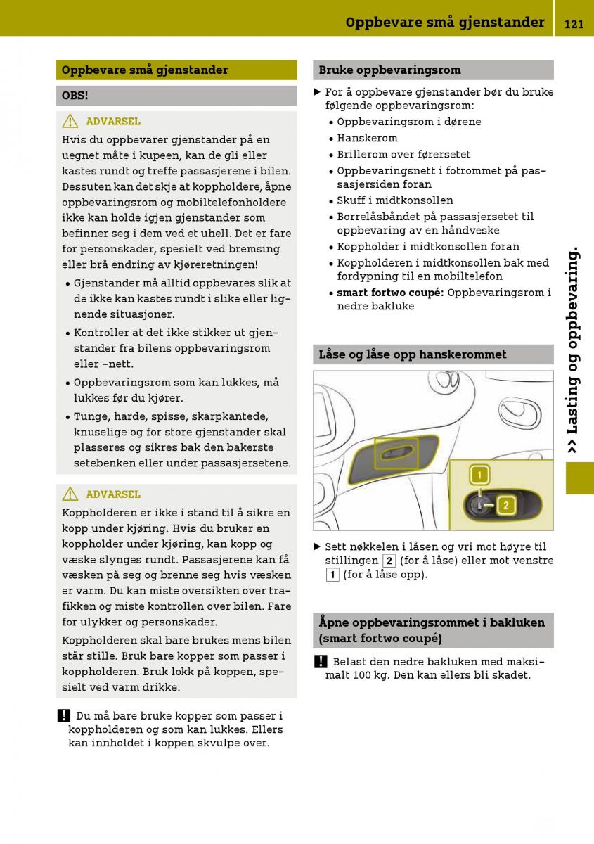 Smart Fortwo III 3 bruksanvisningen / page 123