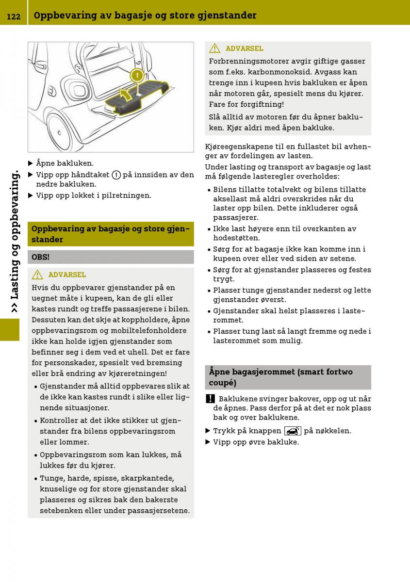 Smart Fortwo III 3 bruksanvisningen / page 124