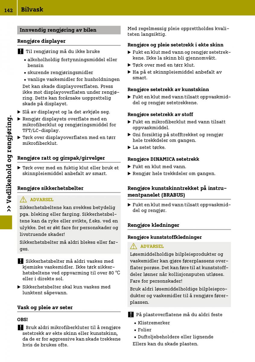 Smart Fortwo III 3 bruksanvisningen / page 144