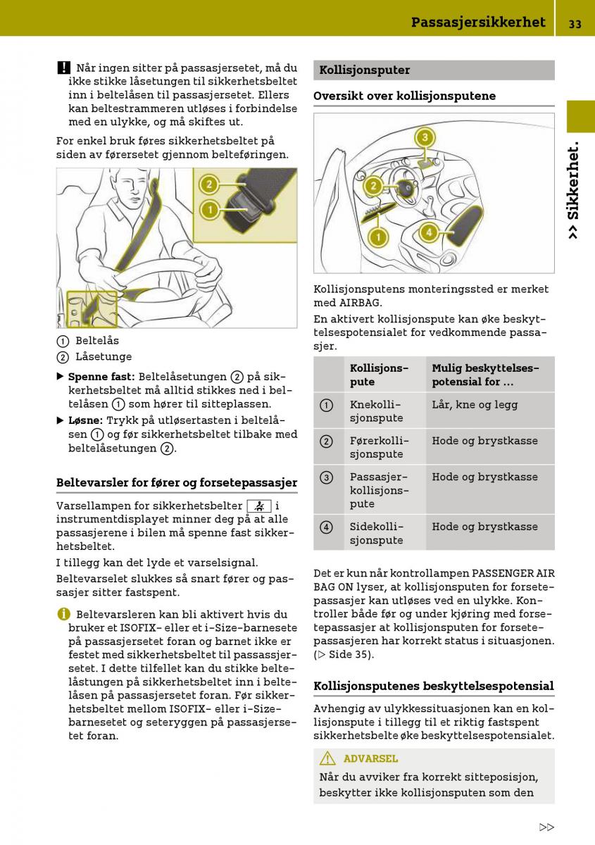 Smart Fortwo III 3 bruksanvisningen / page 35