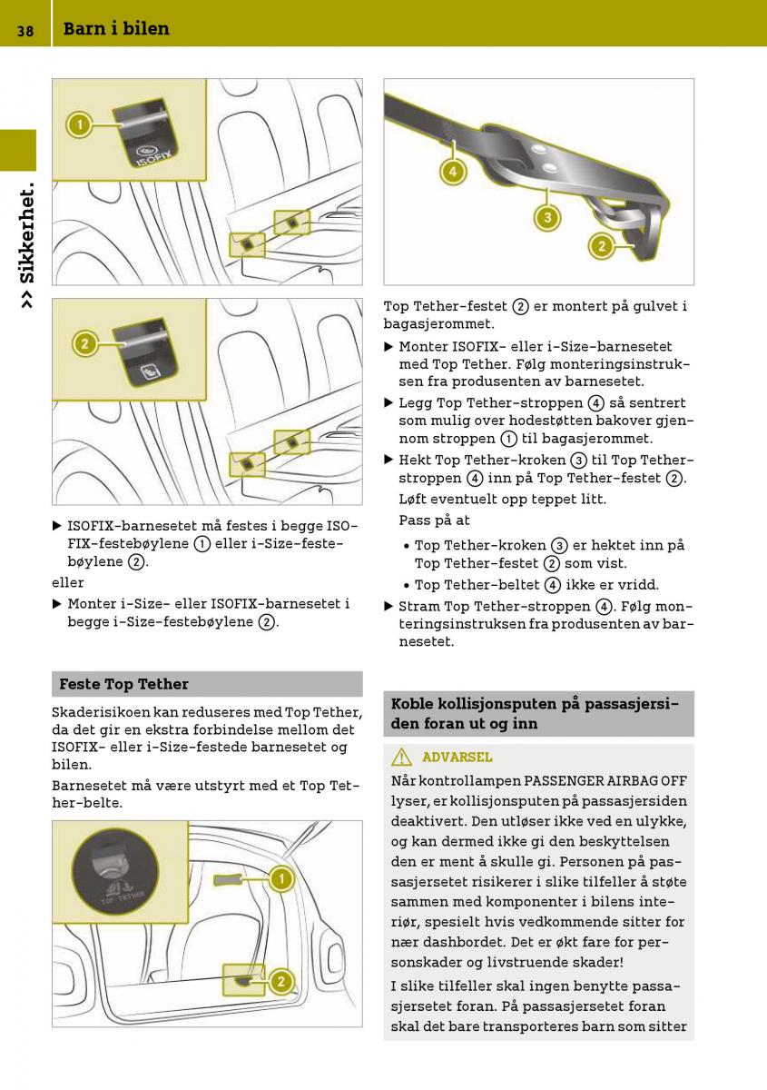 Smart Fortwo III 3 bruksanvisningen / page 40