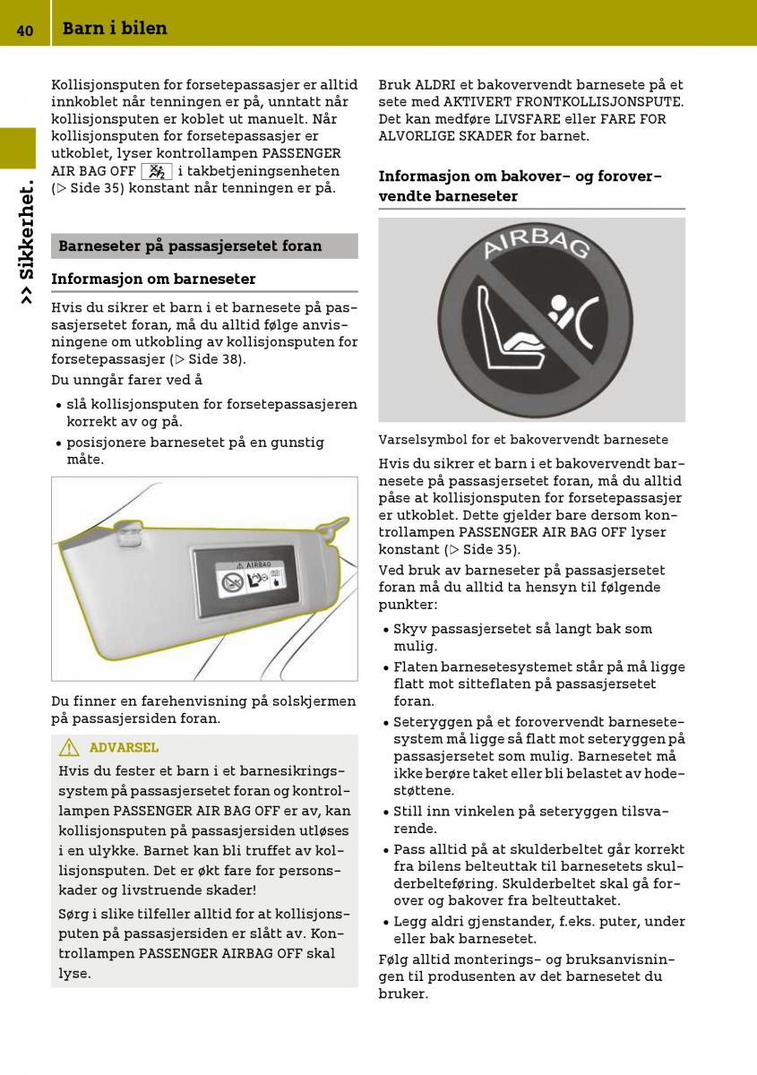 Smart Fortwo III 3 bruksanvisningen / page 42