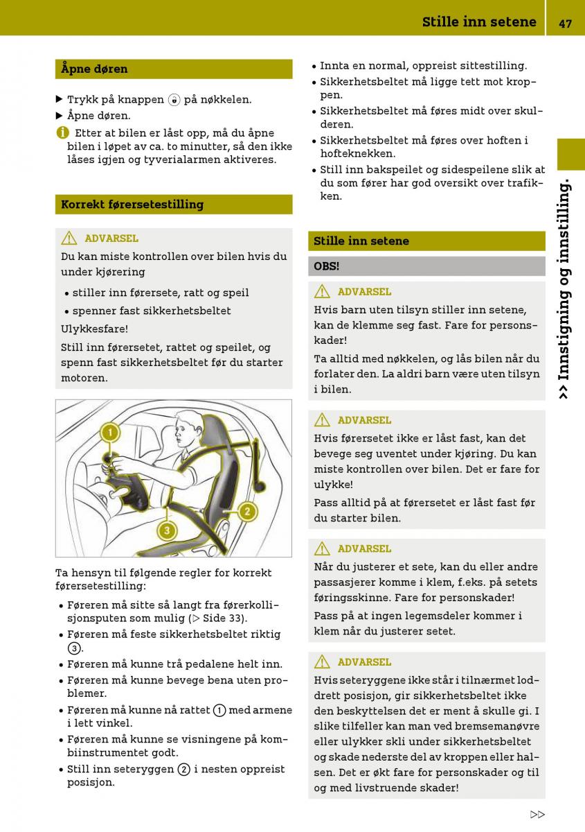 Smart Fortwo III 3 bruksanvisningen / page 49