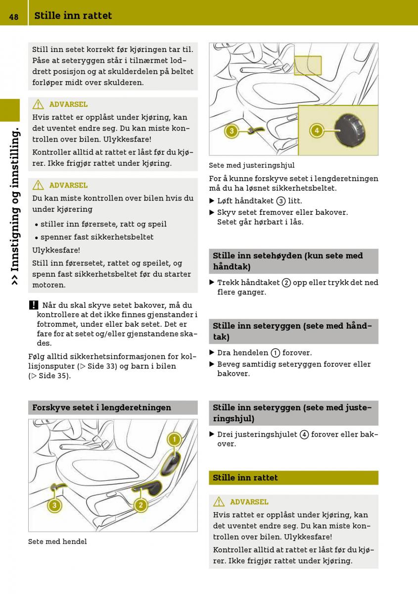 Smart Fortwo III 3 bruksanvisningen / page 50