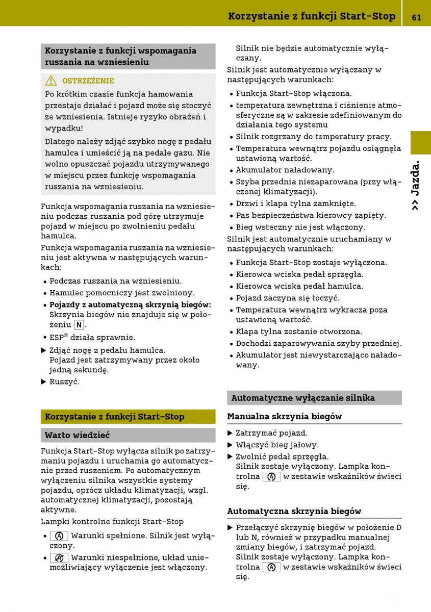 Smart Fortwo III 3 instrukcja obslugi / page 63