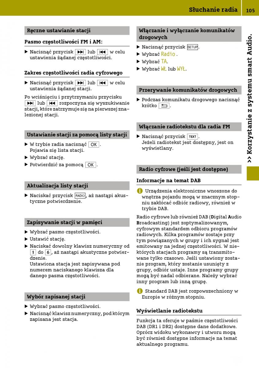 Smart Fortwo III 3 instrukcja obslugi / page 107