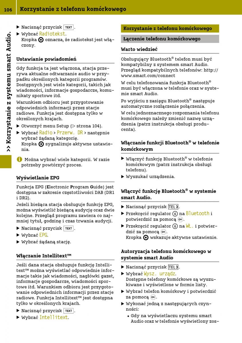 Smart Fortwo III 3 instrukcja obslugi / page 108