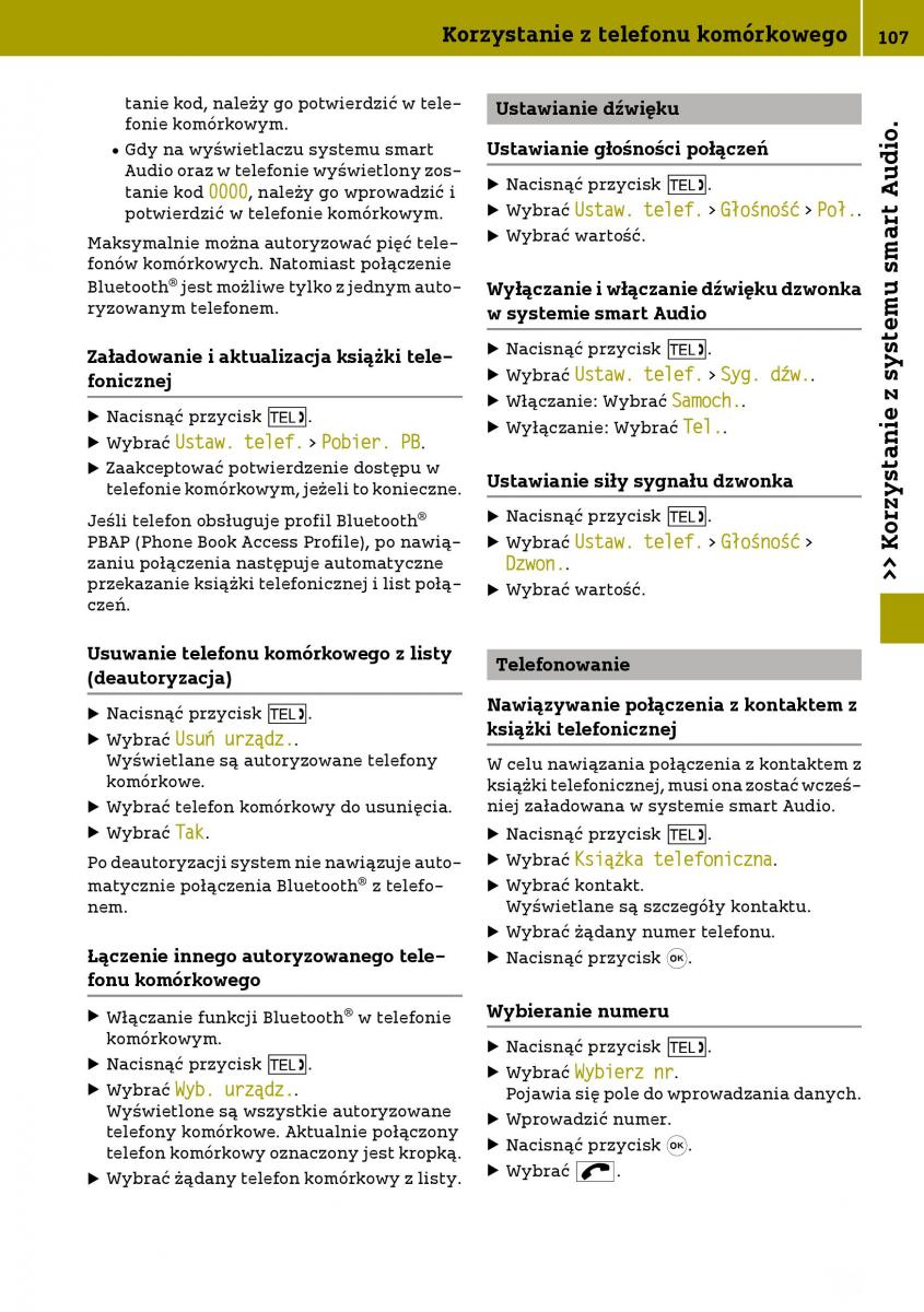 Smart Fortwo III 3 instrukcja obslugi / page 109