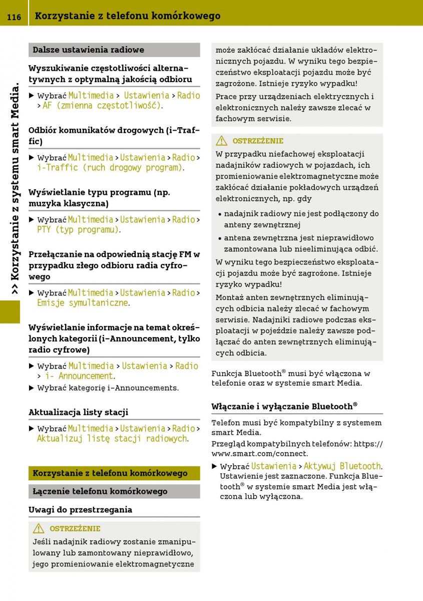 Smart Fortwo III 3 instrukcja obslugi / page 118