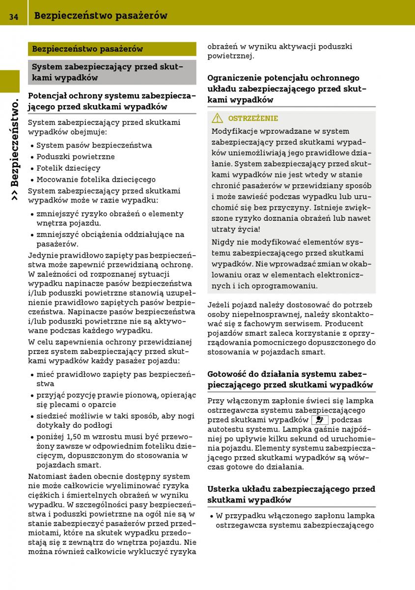 Smart Fortwo III 3 instrukcja obslugi / page 36