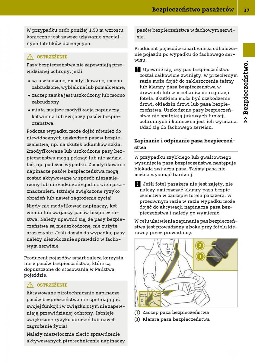 Smart Fortwo III 3 instrukcja obslugi / page 39