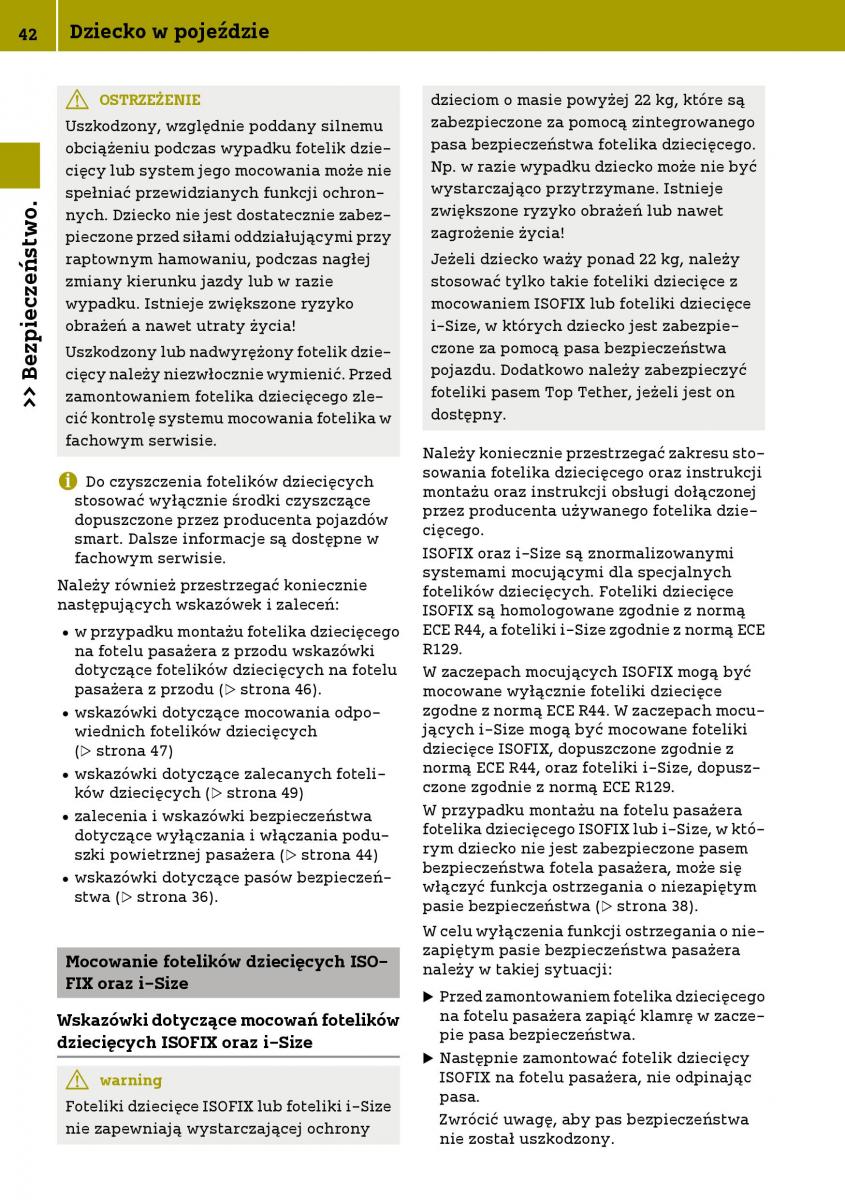 Smart Fortwo III 3 instrukcja obslugi / page 44