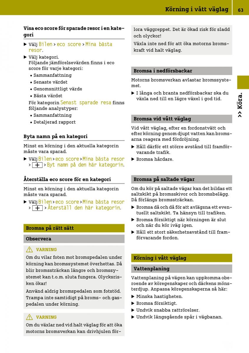 Smart Fortwo III 3 instruktionsbok / page 65