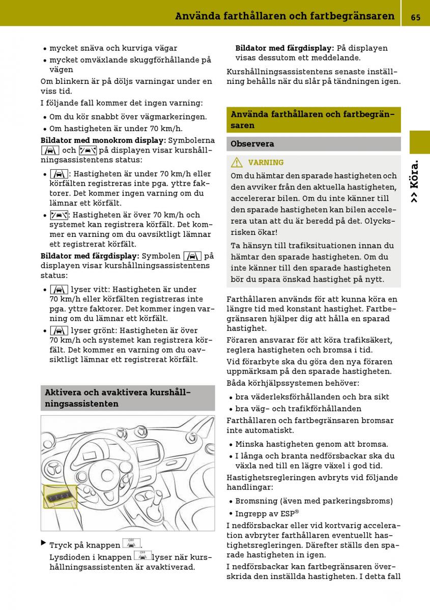 Smart Fortwo III 3 instruktionsbok / page 67