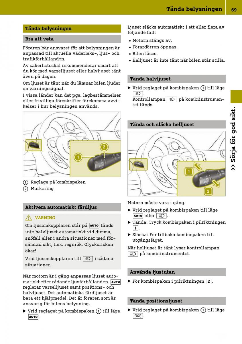 Smart Fortwo III 3 instruktionsbok / page 71