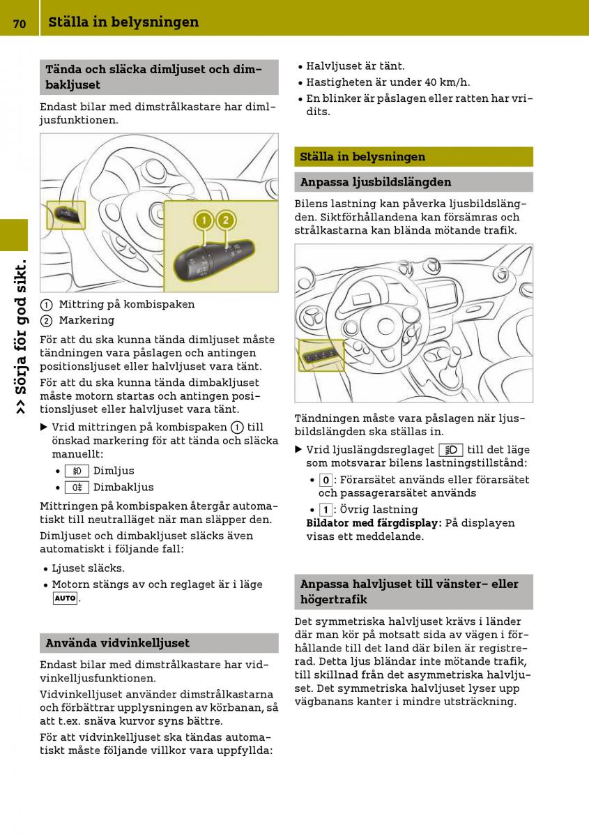 Smart Fortwo III 3 instruktionsbok / page 72