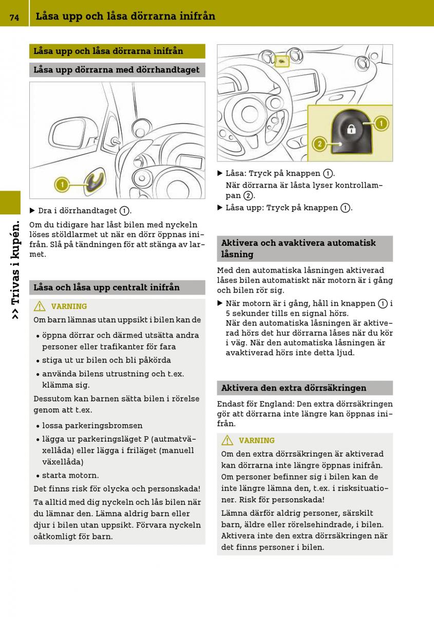 Smart Fortwo III 3 instruktionsbok / page 76