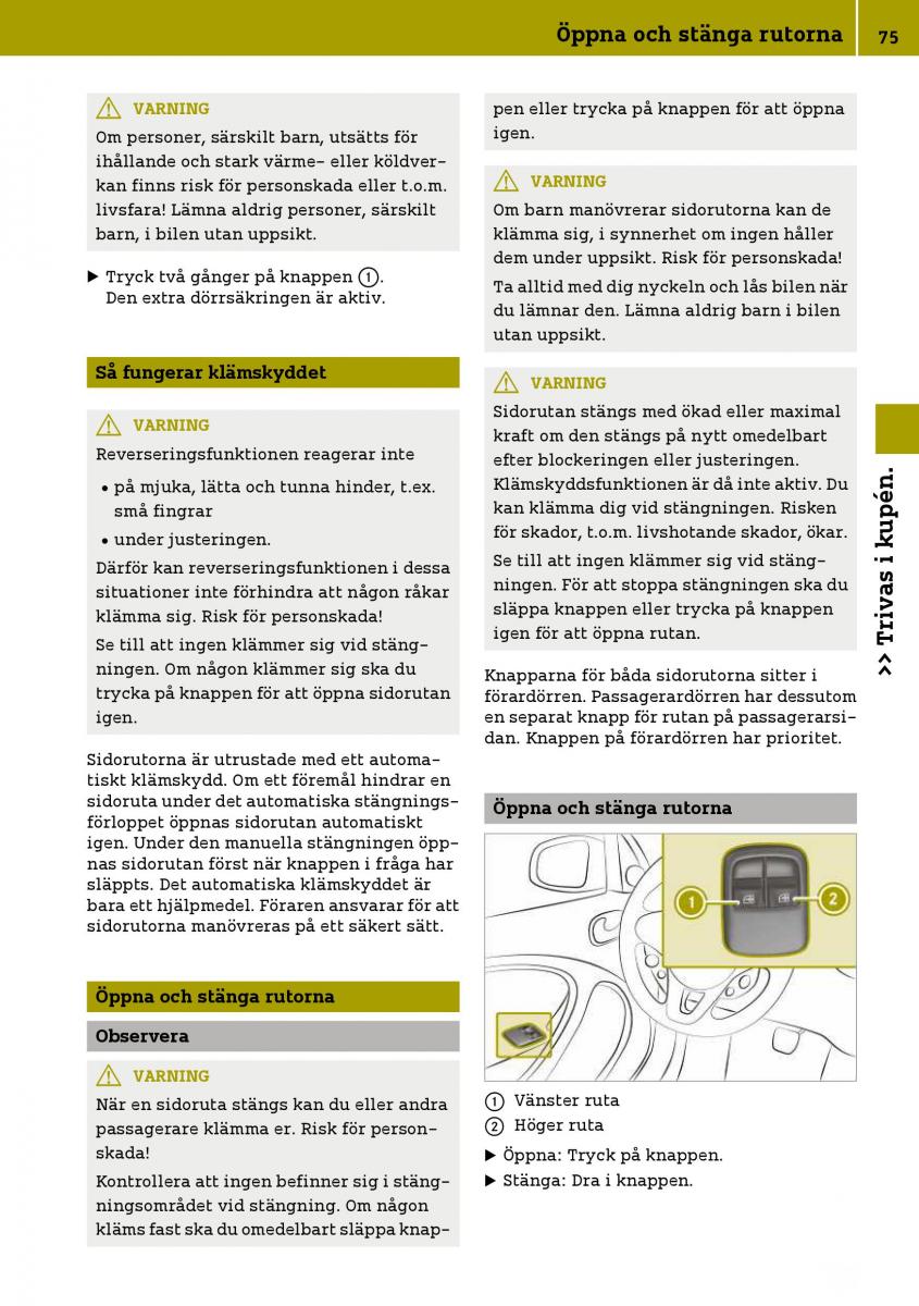 Smart Fortwo III 3 instruktionsbok / page 77