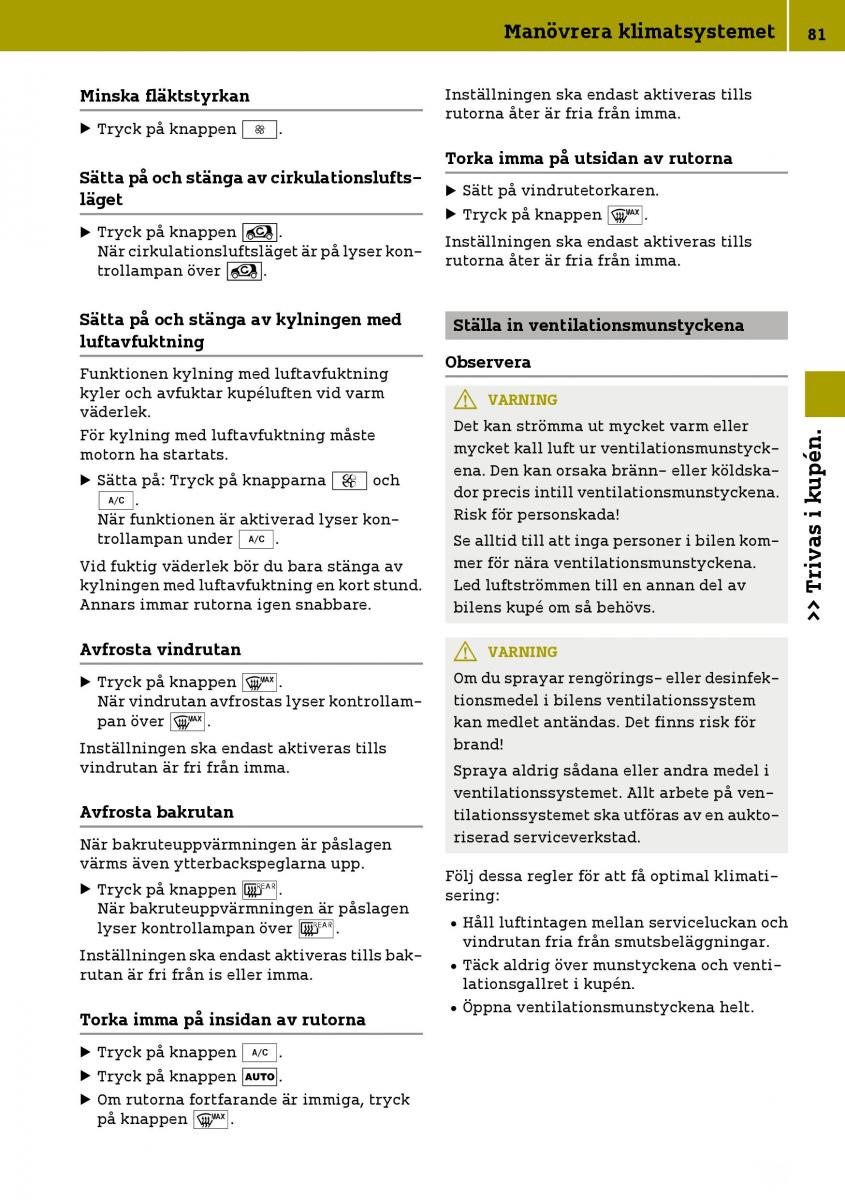 Smart Fortwo III 3 instruktionsbok / page 83