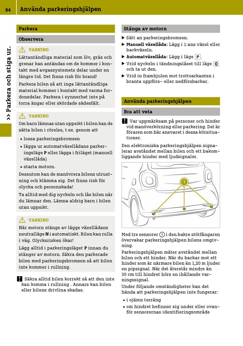 Smart Fortwo III 3 instruktionsbok / page 86